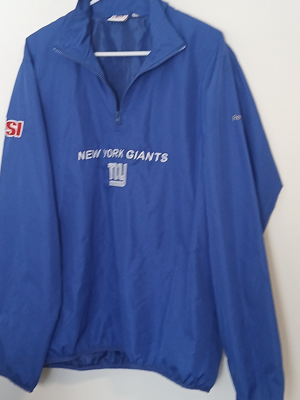 Vintage New York Giants Blue Quarter-Zip SI Windbreaker Large